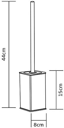 Toilet Brush Holder Stainless Steel 304 Standing Black Square Toilet Brush Holder for Bathroom Storage and Organization (Black)