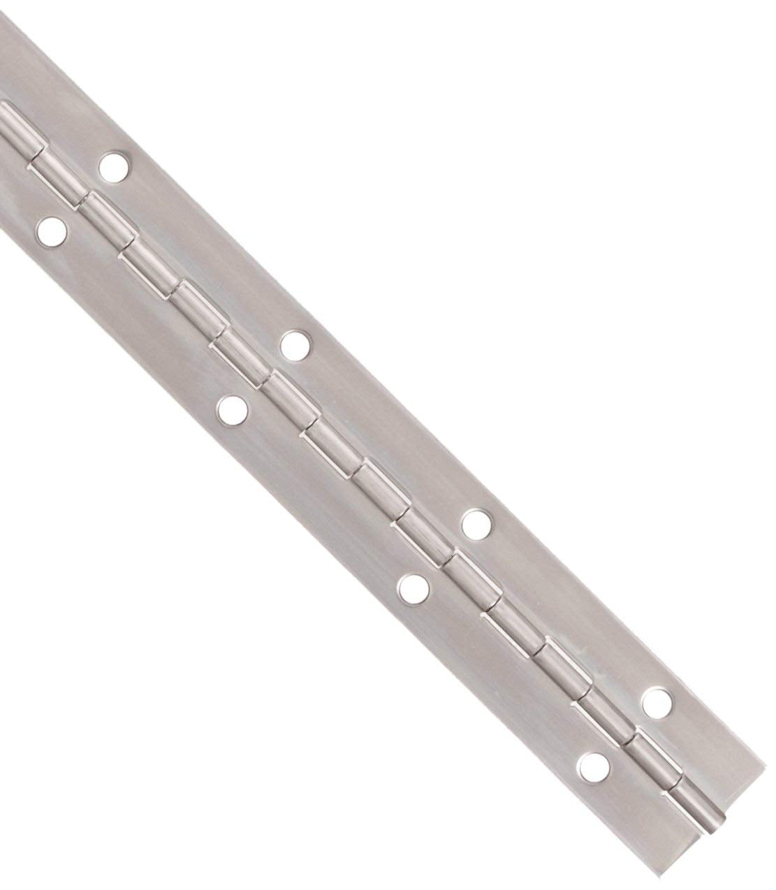 Stainless Steel Continuous Hinge with Hole, Bright Annealed Finish (4 Feet Long, 3 Inches Wide)