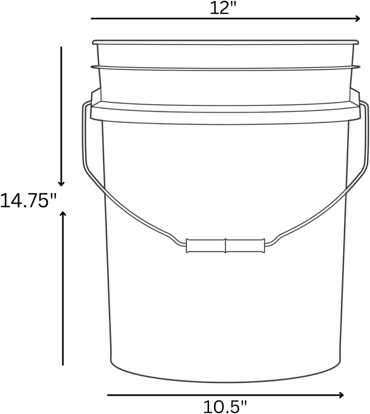 House Naturals 5 Gallon Premium HPDE Plastic Bucket - Made in USA Food Grade Storage Container, BPA Free All Purpose Pail (1, Green)