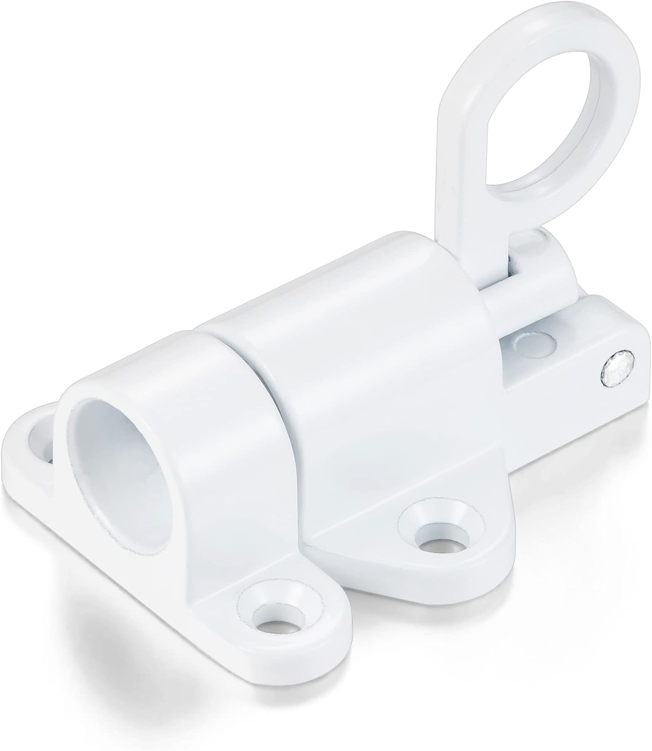 6 Packs Self-Closing Latches,White Spring Door Lock,Resilient Bolt Latch Aluminum Alloy Safety Automatic Spring Barrel Slide Door Lock with Screws,Used for Gate,Window and Cabinet etc