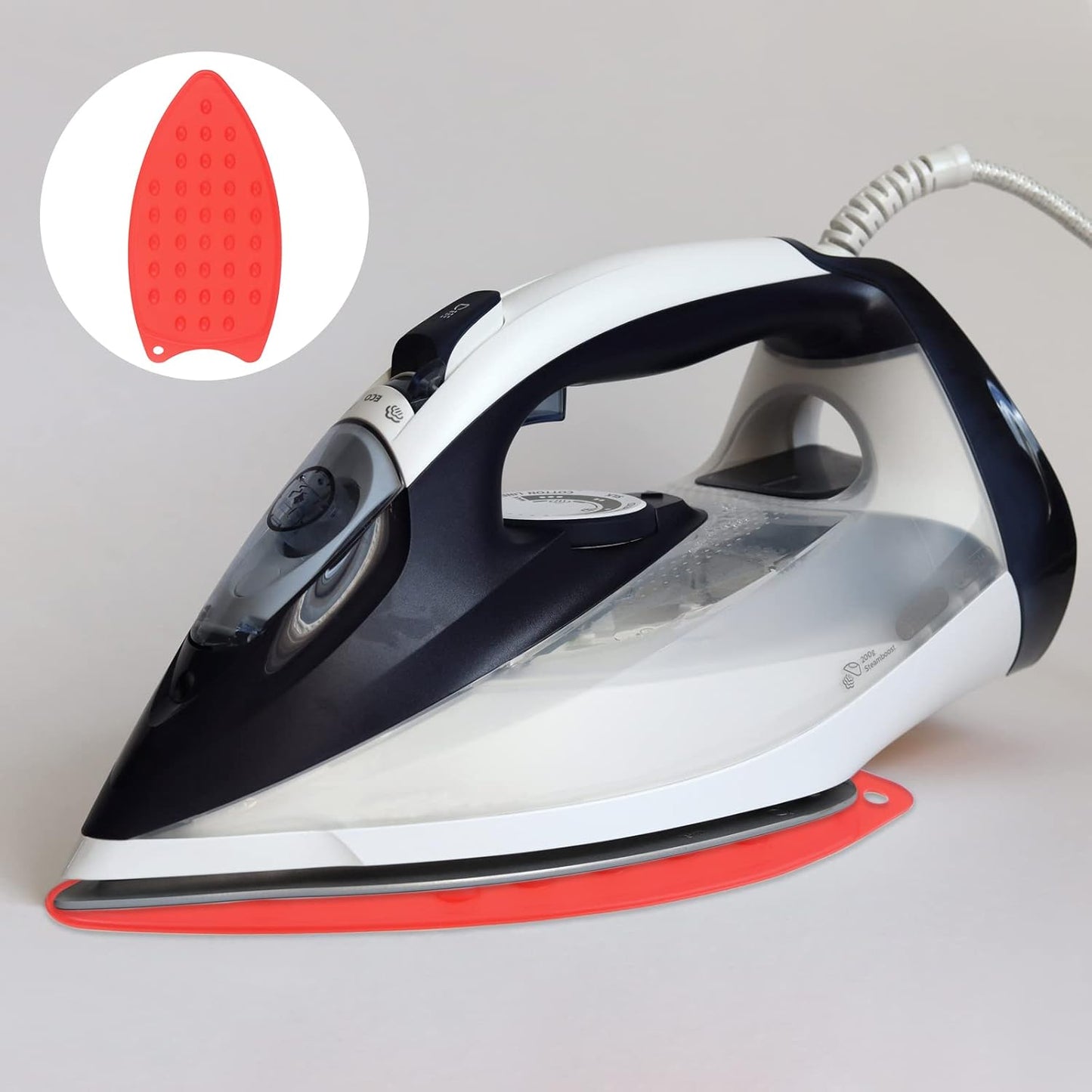 HARFINGTON Silicone Iron Rest Pad, Multipurpose Iron Hot Resistant Mat Iron Rest Plate for Ironing Board Hot Heat Resistant Steam Compact Mat, Red