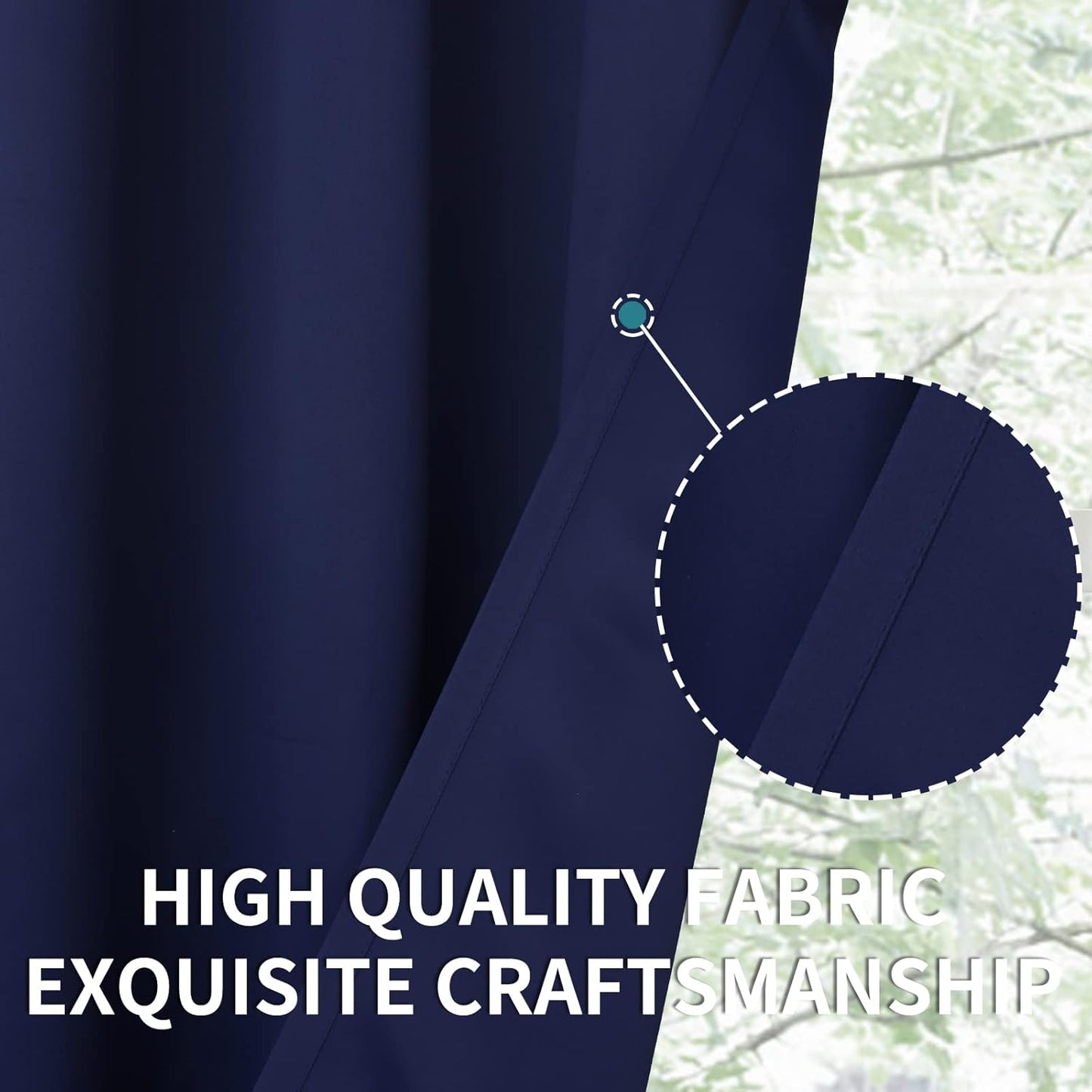 BGment Small Blackout Curtains 30 Inches Length 2 Panels for Kitchen Cafe - Navy Blue Half Window Drapes with Rod Pocket Privacy for Front Door Bathroom, 29 x 30 Inch