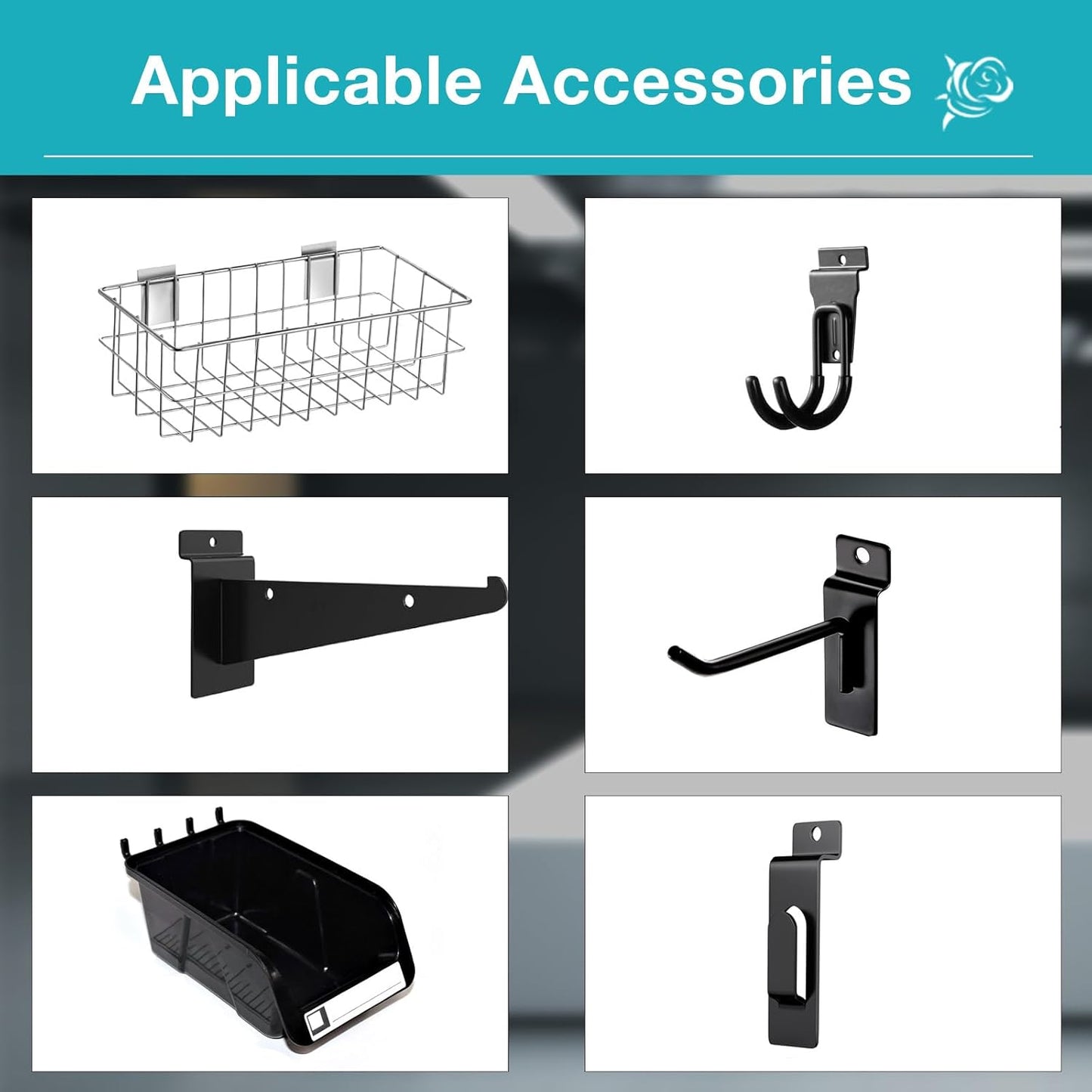 NeatiEase Slatwall Panel Wall Storage Systems, 2 x 4ft Slat Wall Paneling Garage Wall Organizer, Heavy Duty Wall Mounted PVC Wall Rack (Black)