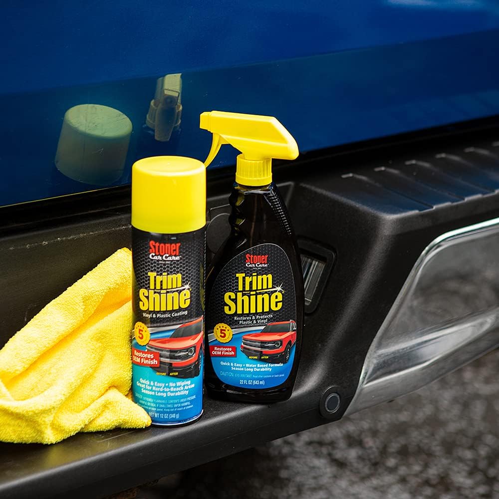 Stoner Car Care 91069 Trim Shine – Vinyl and Plastic Protectant for Interior and Exterior Detailing, Restores OEM Color, Adds Shine, UV and Water Protection – 5 Gallons