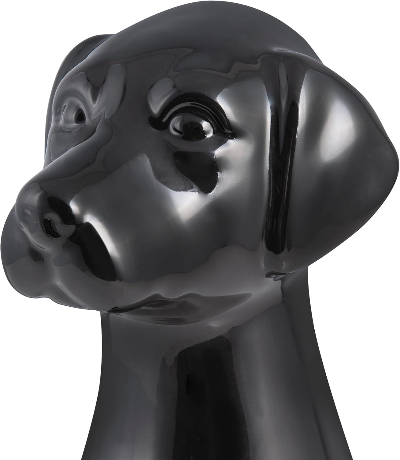 Black Labrador Ceramic Toilet Brush Holder with Plastic Brush Set by Allure Home Creation