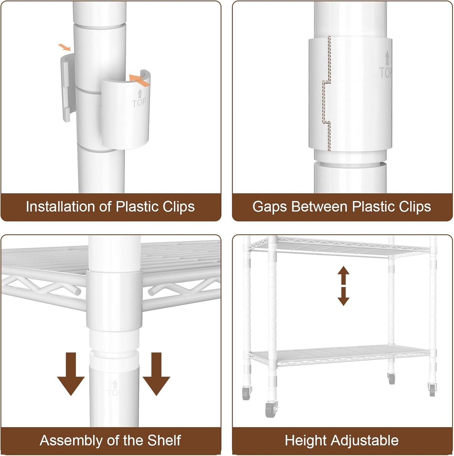 Clothes Rack, Clothing Rack for Hanging Clothes, 3 Tiers Adjustable Heavy Duty Closet Organizer with Wheels | Double Rods | Side Hooks | Load 445lbs | 35.43" L x 15.7" W x 78.34" H | White