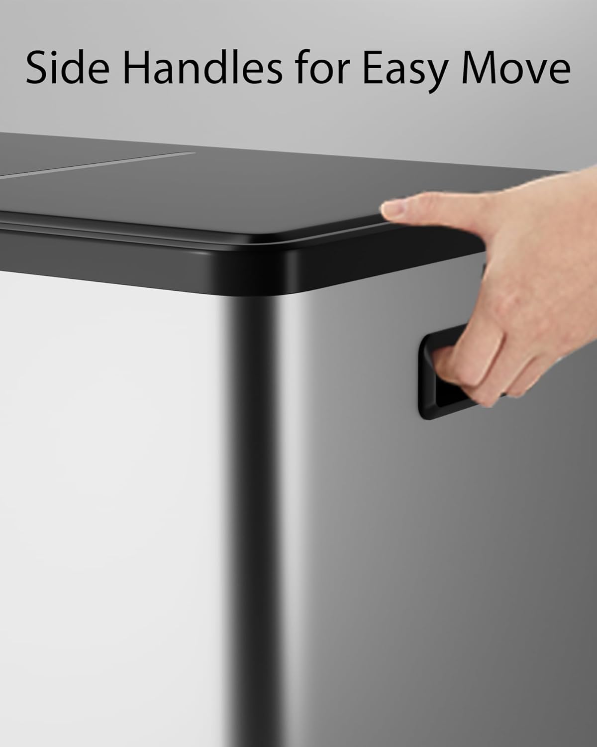 Garvee Dual Trash Can for Recycling and Trash, 2 x 30 L (60 L) Stainless Steel Kitchen Trash Can with Lid and Foot Pedal, Double Compartment Garbage Can, with Recycling Bin, 2 x 8 Gallon