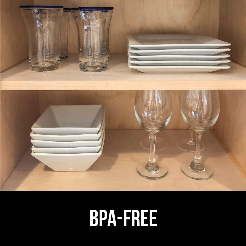 GORILLA GRIP DuraGuard Shelf Liner, 20x30 Non-Adhesive Cabinet Liners for Kitchen Drawers, Shelves, Refrigerator, Pantry Storage, Bathroom Closet, Durable Waterproof BPA Free Ribbed Plastic, Clear