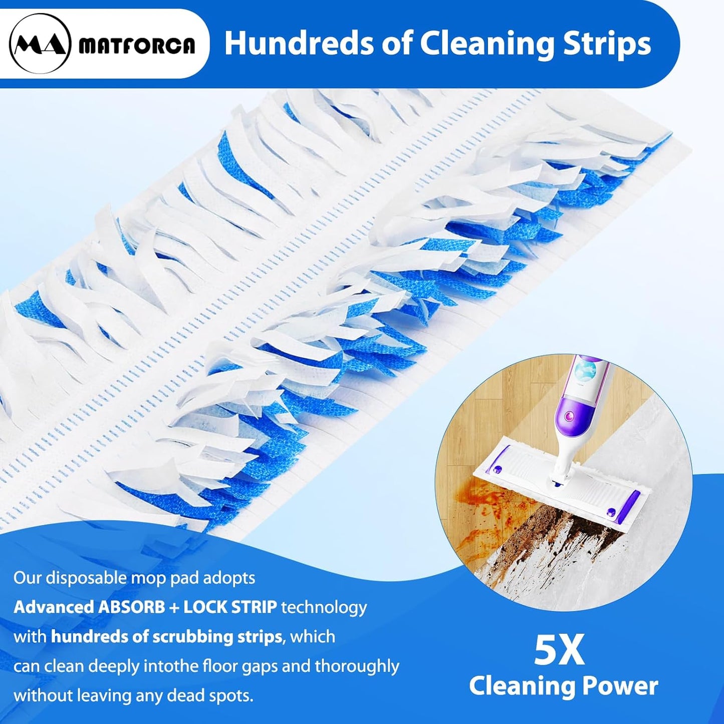 10 Count Swiffer Wet Pad Refills for Swiffer Power Mop Multi-Surface Cleaning, Made from Eco-Friendly Plant Fiber for Effective Cleaning