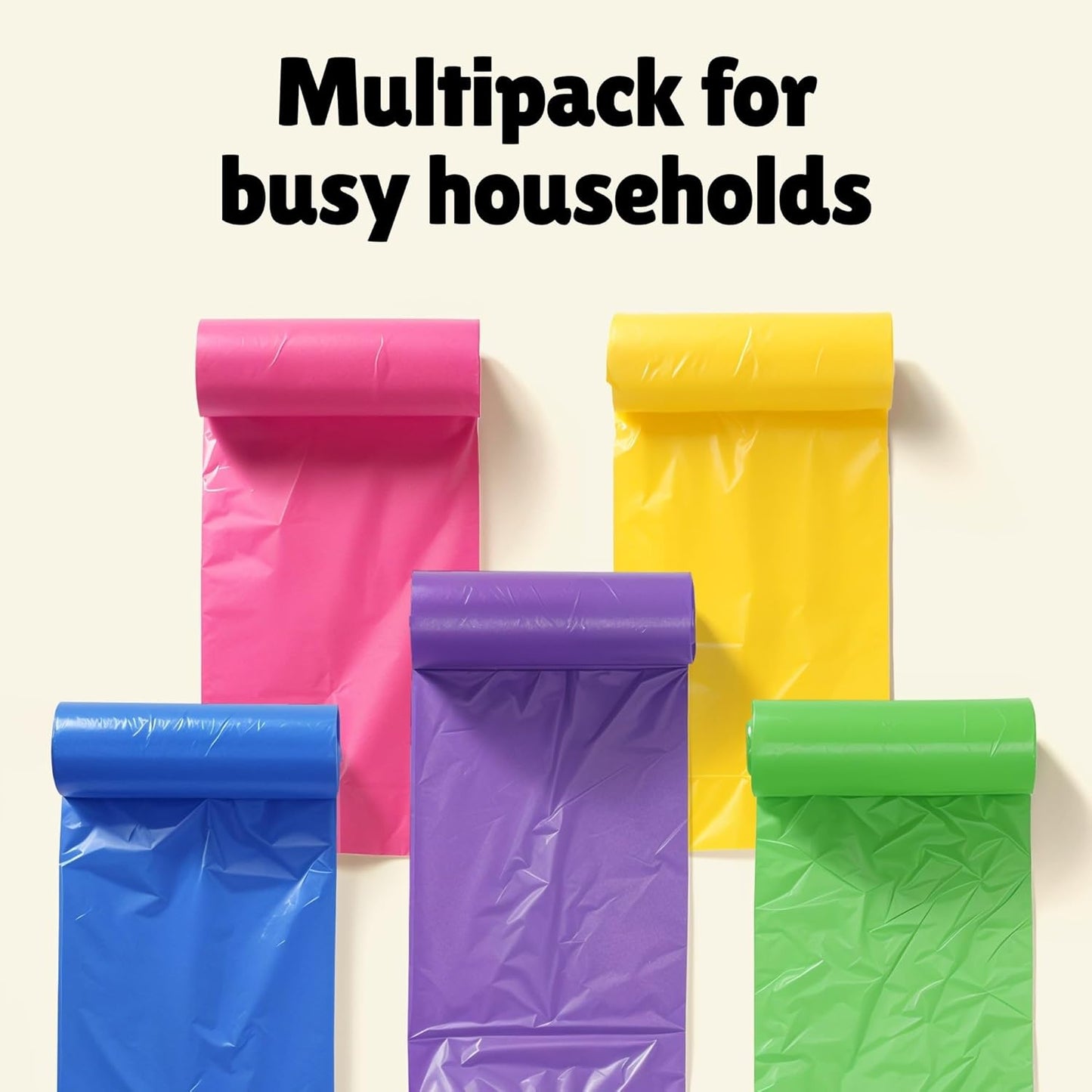 Forid Small Trash Bags for Bathroom - 2.6 Gallon Garbage Bags Unscented,Extra Thick Strong Wastebasket Can Liners for Home Office Bedroom,150 Bags Multi Colored