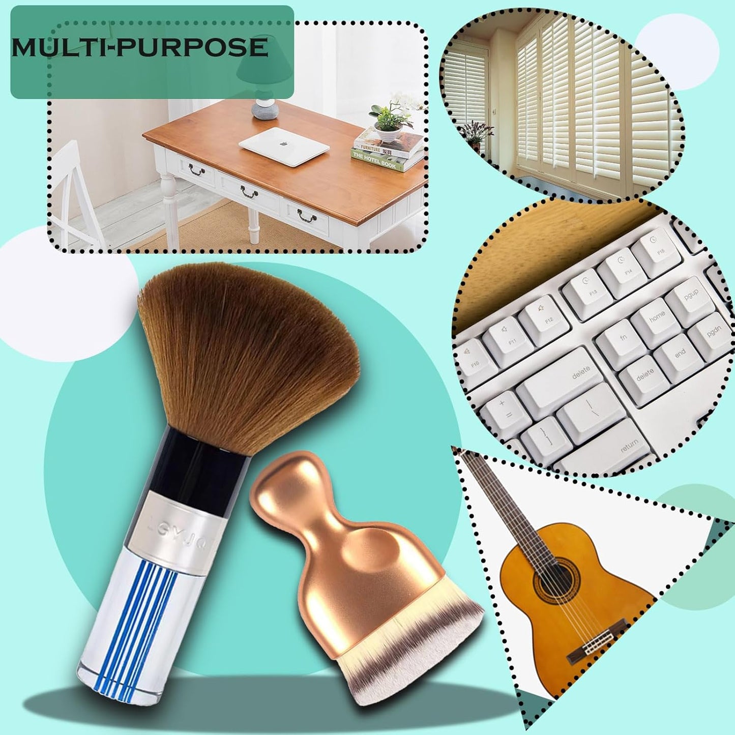 Car Interior Dusting Brush Auto Dust Sweeping Soft Detail Brush Mini Dash Duster for Car Interior Cleaning Brush for Car Air Vent & Dashboard Small Duster Car Detailing Brush Interior 2PCS