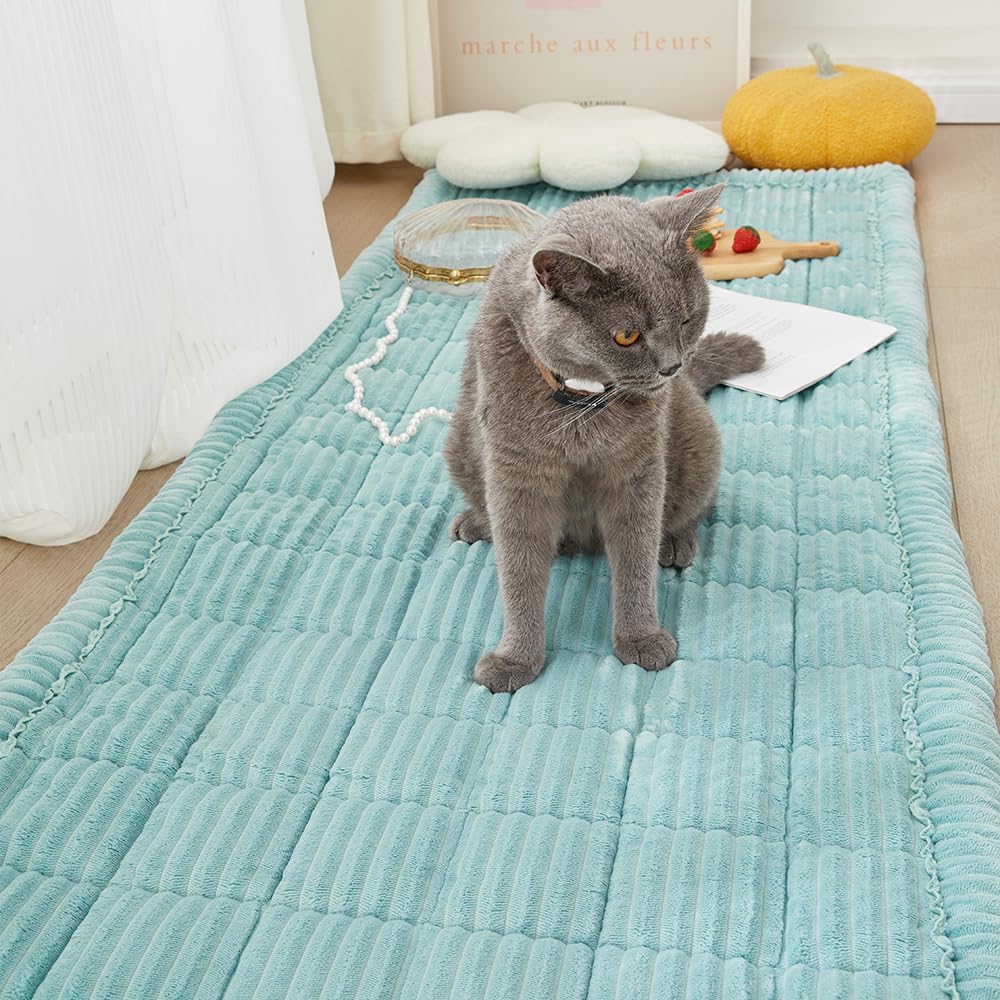 Couch Cover for Dogs Washable, Fuzzy Pet Couch Covers for 3 Cushion Sofa Pet Friendly, Non Slip Sofa Cover (Blue, 27.6" x 82.7"/70 x 210cm)