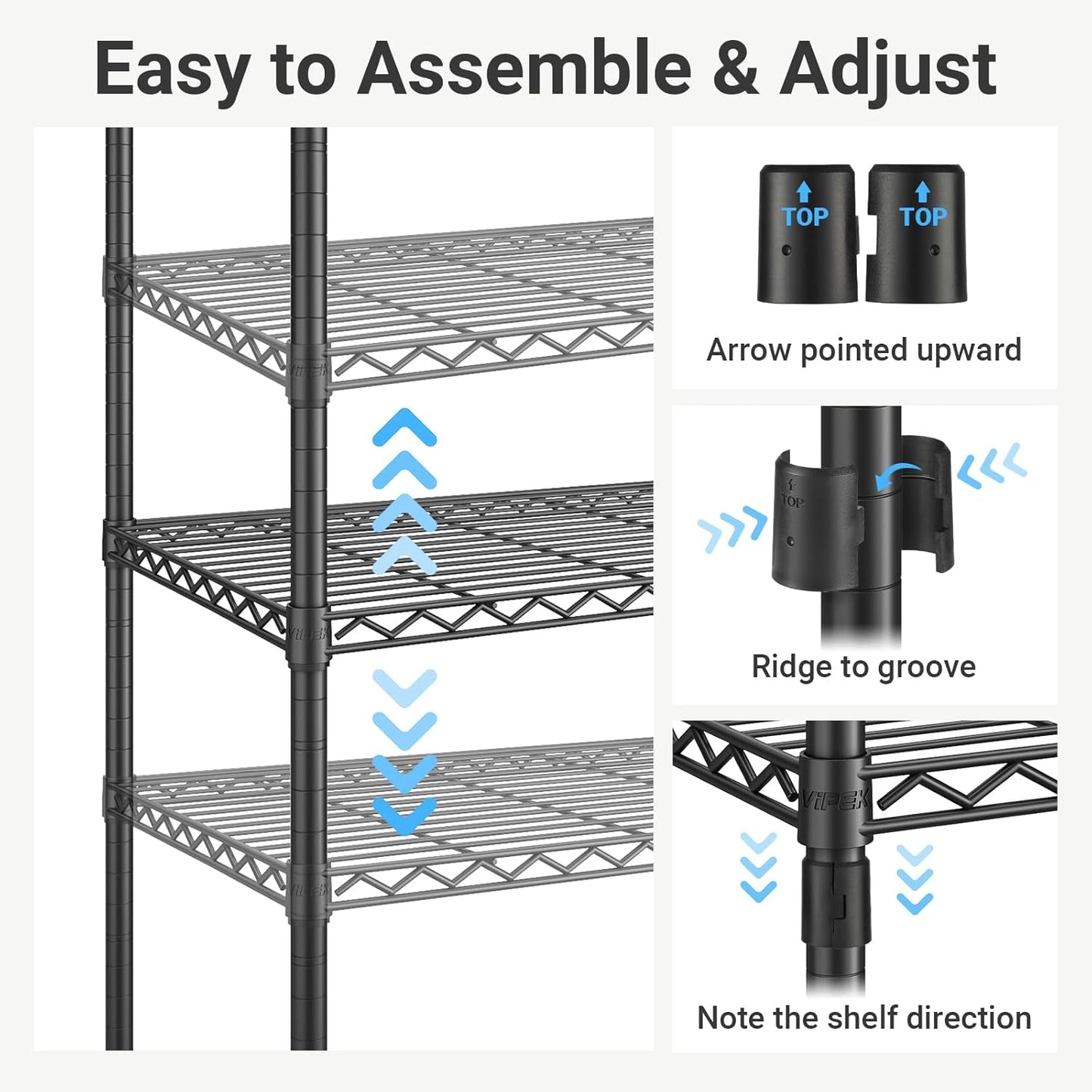 VIPEK Classic V6 Medium Wire Garment Rack Heavy Duty Clothes Rack for Hanging Clothes, Metal Freestanding Closet Wardrobe Racks 59.8" L x 14.6" W x 76.4" H, Max Load 750lbs, Black