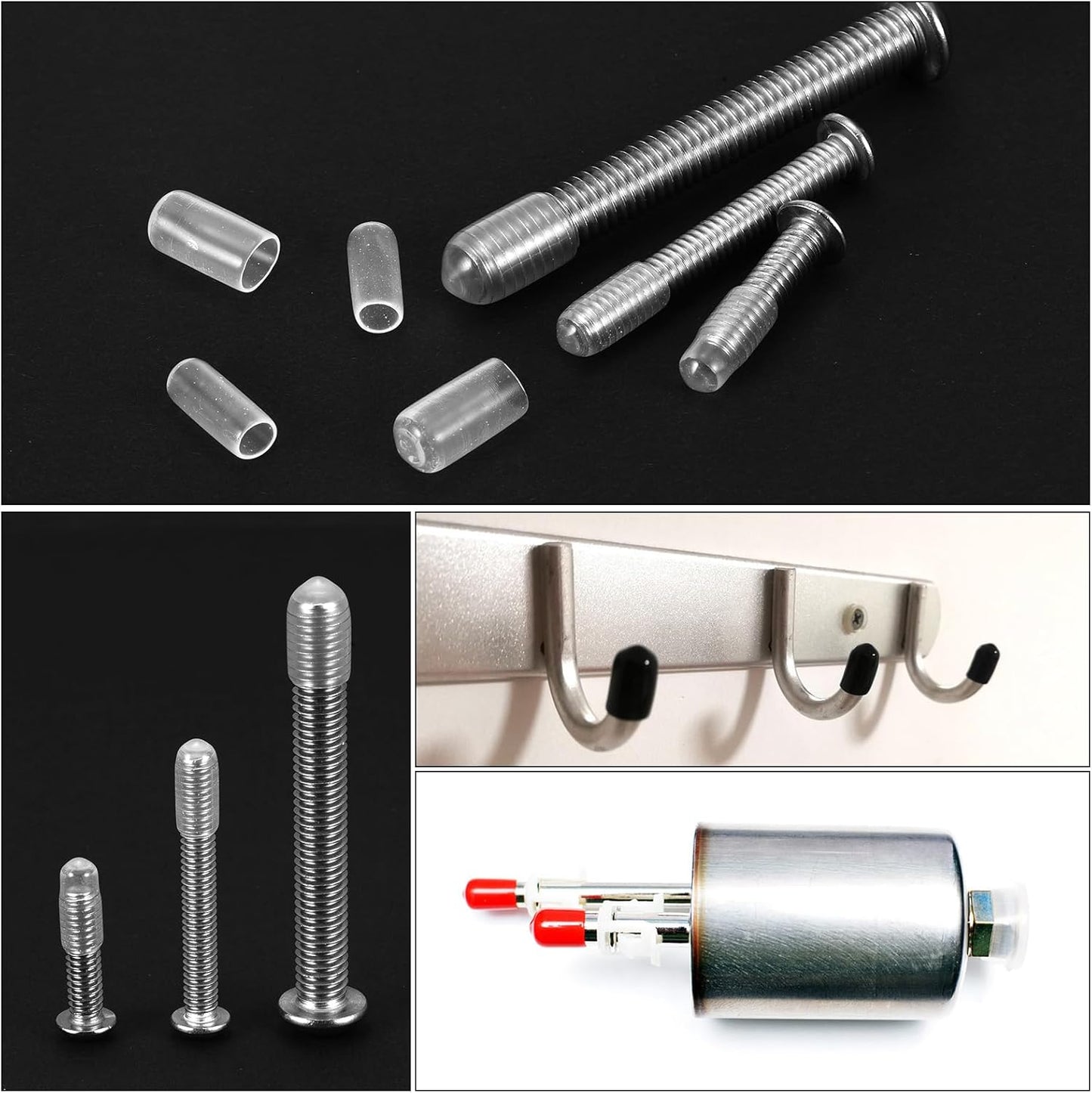 uxcell 20pcs Rubber End Caps 33mm ID Vinyl Round Tube Bolt Cap Cover Thread Protectors Clear