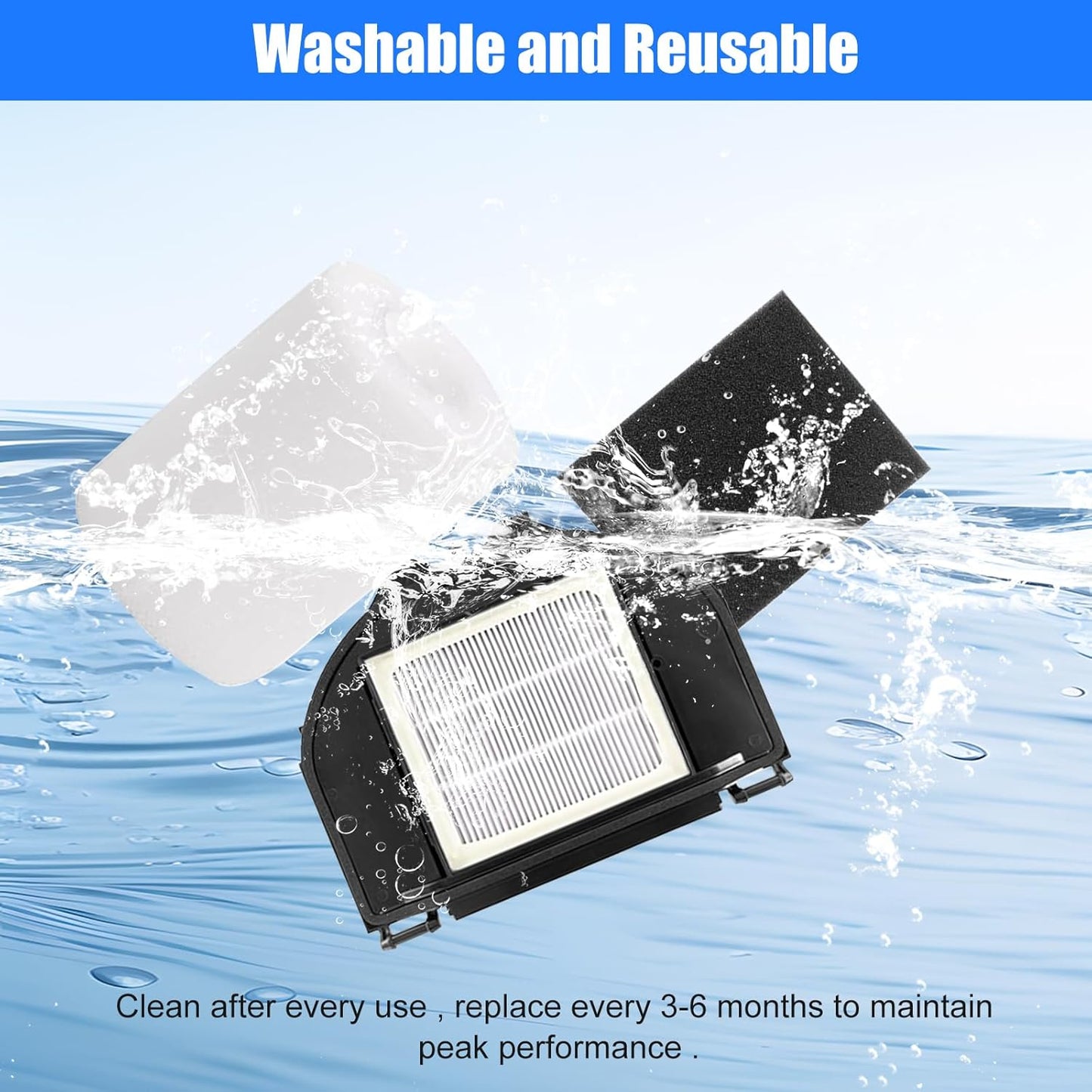 RV2310AE Replacement Parts for Shark AV2310AE/RV2320S/RV2300S/UR2350AE/UR2360S Matrix Robot Vacuum Cleaner,1 Main Brush Roller, 6 Side Brushes, 2 HEPA Filters, 2 Foam Filters(Not for RV2300/RV2310)