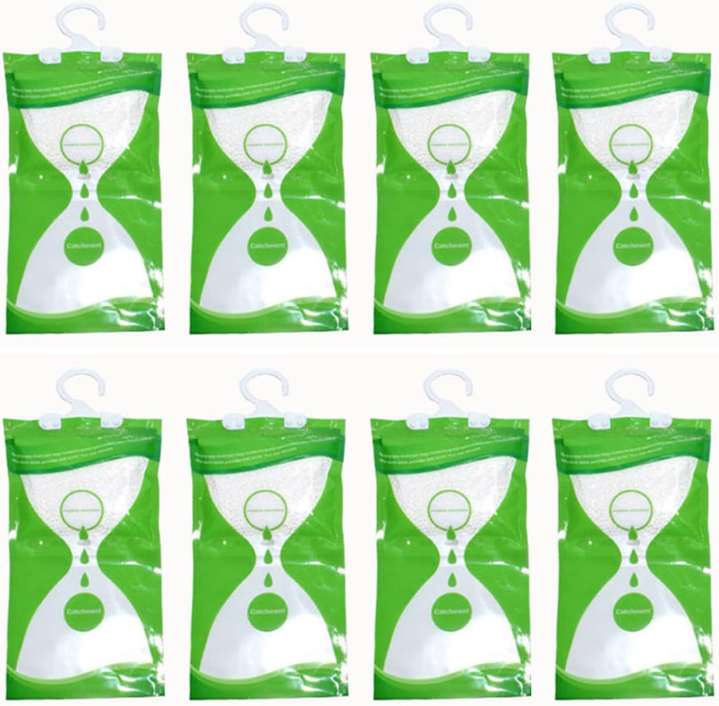 AOPANDA Moisture Absorbers Packets, 8 Pack - Eliminates Musty Odors for Fresher, Cleaner Air, Humidity Packs, Dessicant Packets, Hanging Closet Dehumidifier Bags(green)