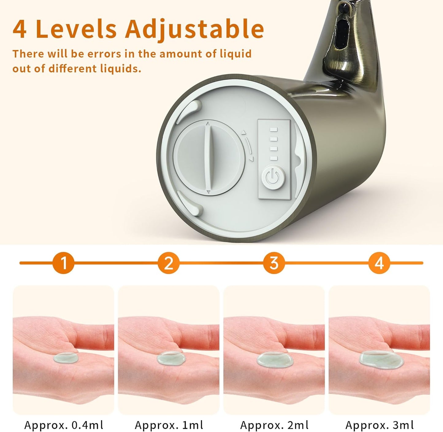 Automatic Liquid Soap Dispenser Touchless,400ML Modern Dish Soap Dispenser with Sensor,4 Gear Adjustable Battery Operated Waterproof Hand Sanitizer Dispenser for Bathroom,Kitchen