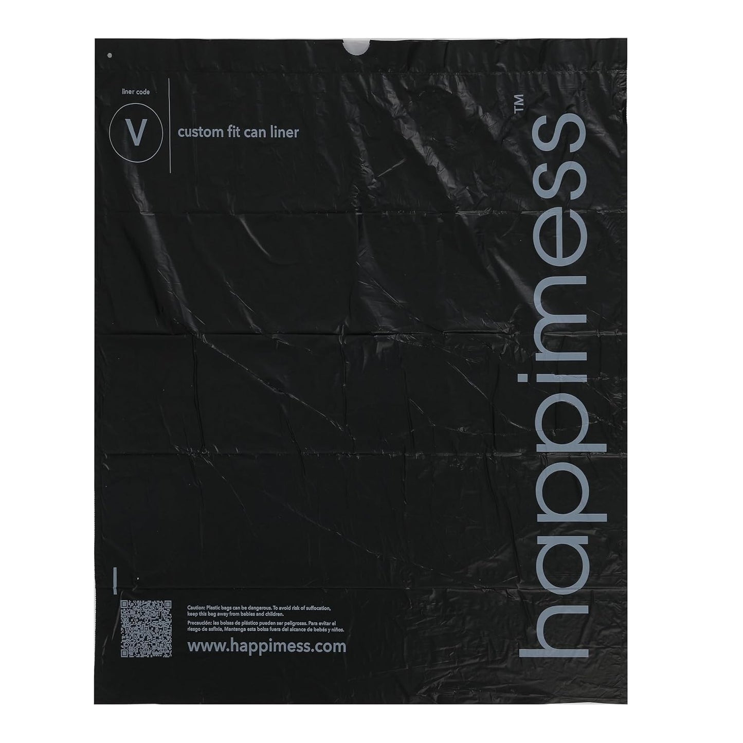 happimess HPM3000V-BLACK 30 Gallon Drawstring Unscented Trash Can Liner for Business Home Kitchen Commercial and Industrial Black (100-Count, 4-Rolls of 25 Liners)