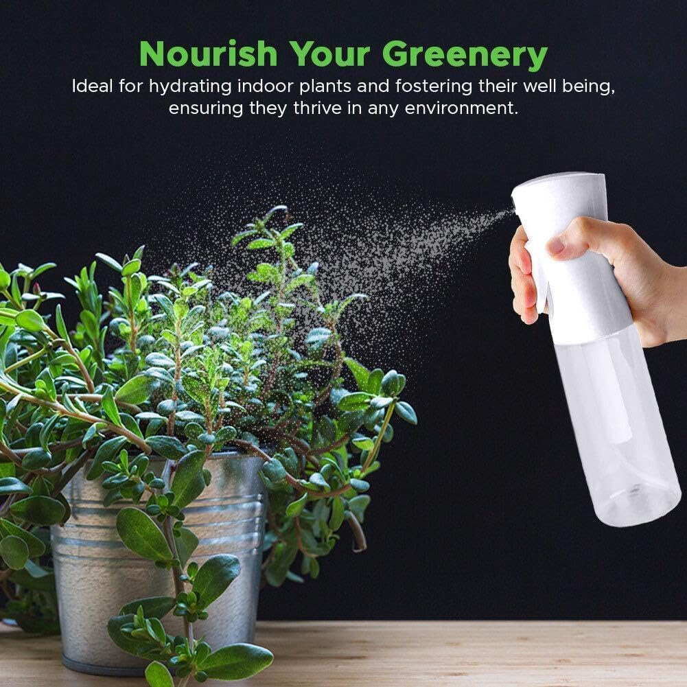 VigorPath Continuous Spray Bottle for Hair – Fine Mist Mister for Hairstyling, Cleaning, Plants, Pets, Barbers, Salons, and Essential Oil Applications (150ml/5 oz) Clear 2 Pack