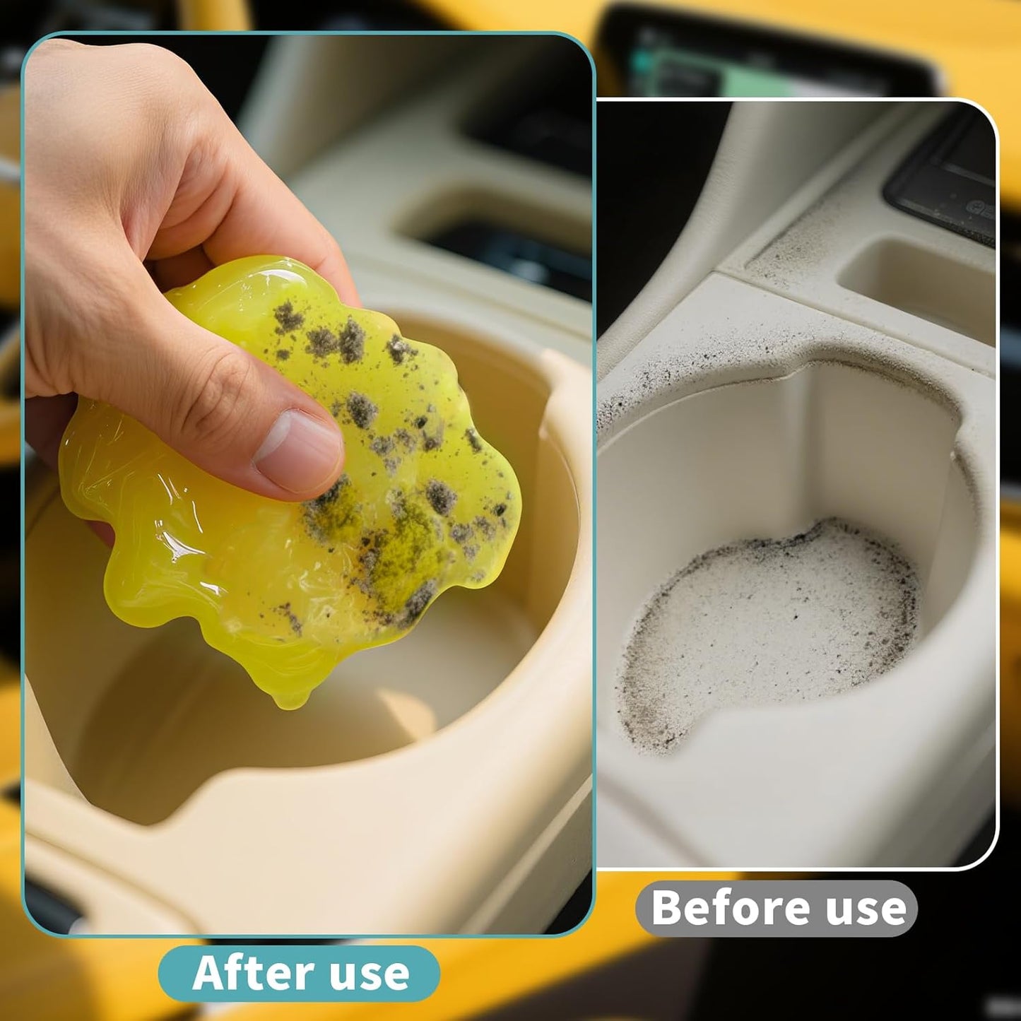 ASFSKY Car Cleaning Gel (Yellow,Lemon) Cleaning Putty Universal Dust Cleaning Car Interior Cleaner Keyboard Dust Remover Car Slime Gifts for Men Women Girl(1 Pack)