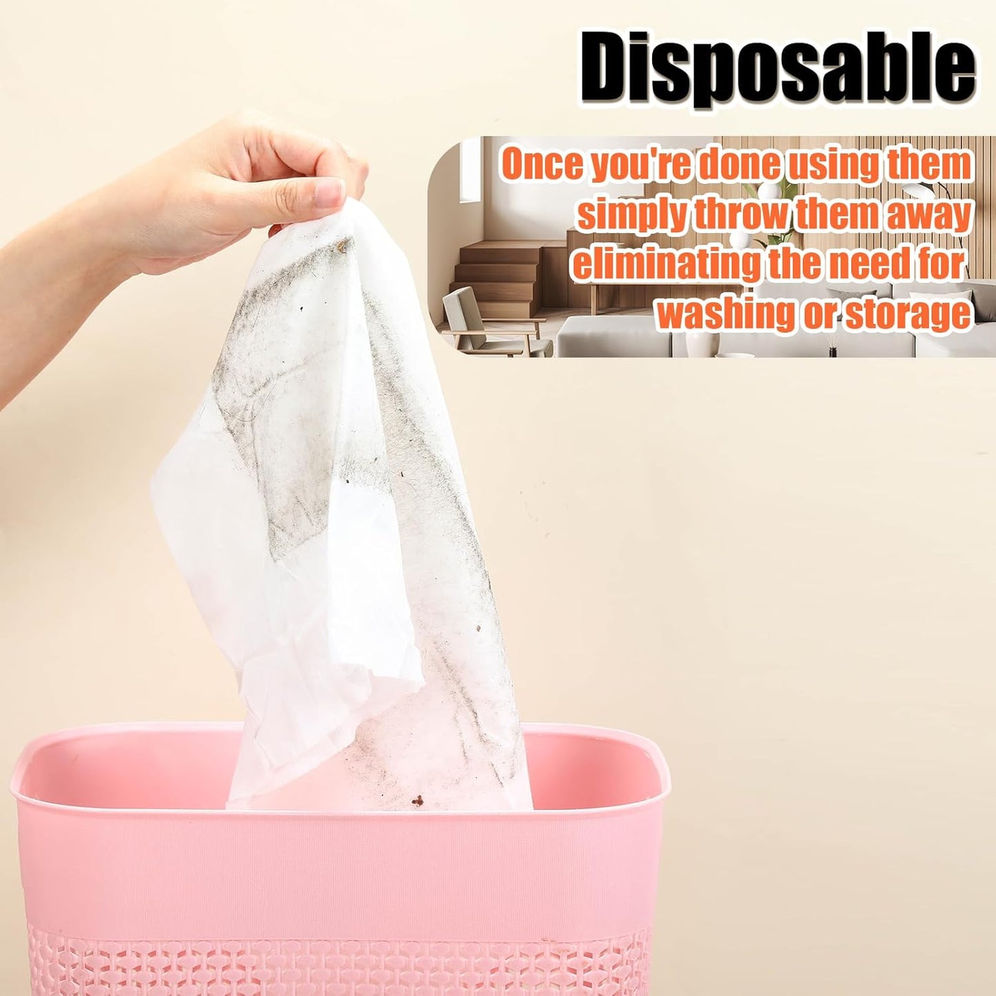 60 Counts Sweeper Wet Mopping Cloths 17.7 x 11.8'' X Large Wet Mop Pads Refills XL Disposable Floor Wipes Duster for Sweeping Scrubbing Cleaning Dry Wood Hardwood Tile