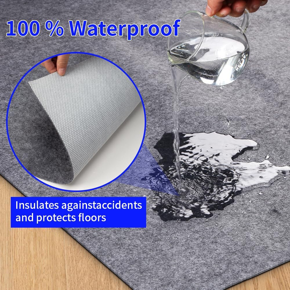 100% Waterproof Non-Slip 1/4” Extra Thick 6x9 ft Rug Pad for Large Area Rugs Durable Felt Floor Protection pad for All Floors, Suitable for Cutting. Rug Pads Keep Rugs in Place and Provide Cushioning