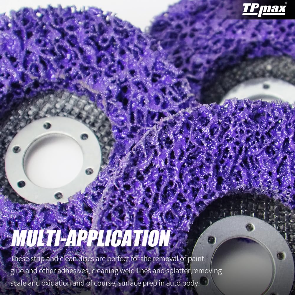 5" x7/8'' Stripping Discs Rust Remover Wheel Remove Paint and Oxidation Poly Strip Wheel Disc Abrasive Angle Grinding Wheel - 10 Pack(Purple)
