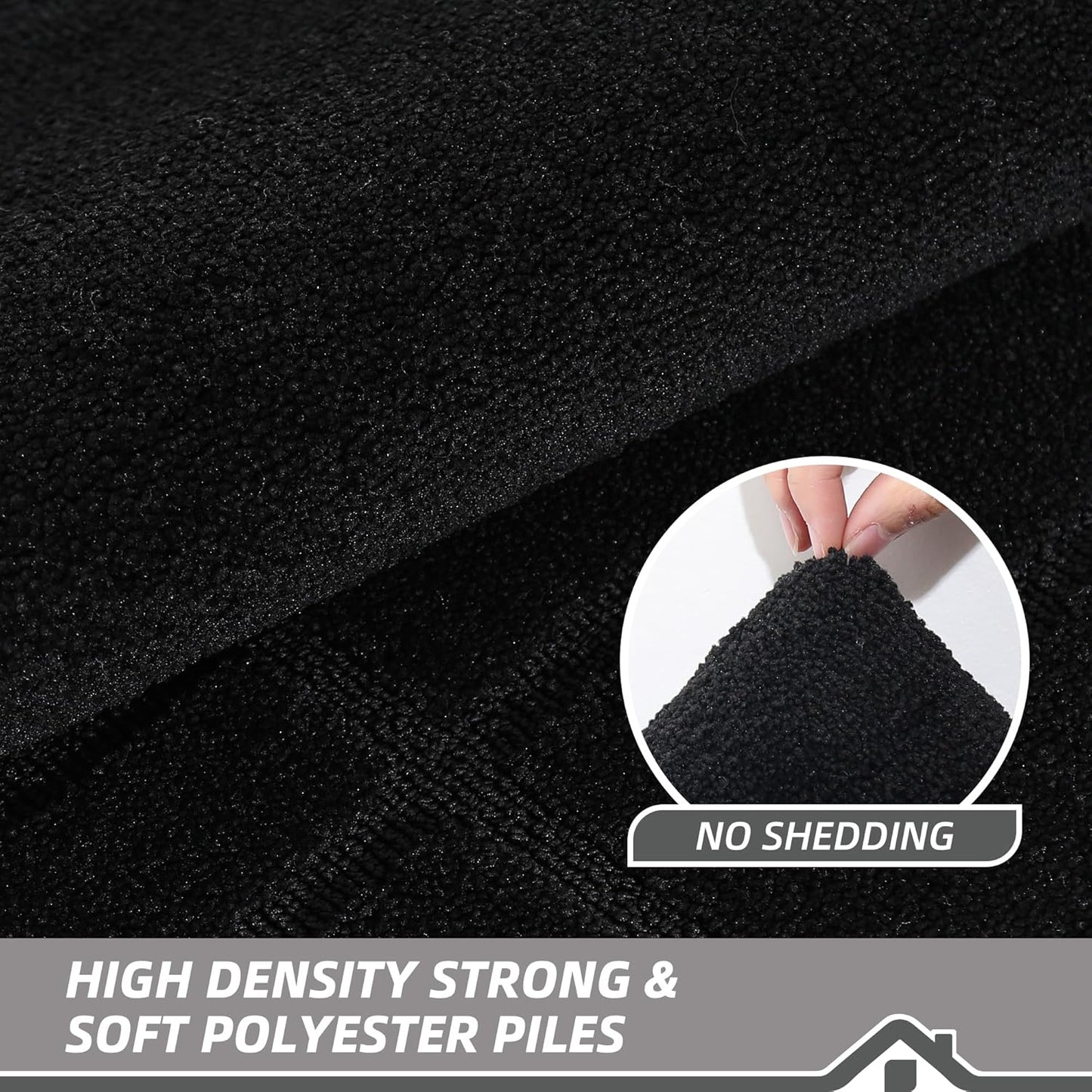 BEQHAUSE Door Mat 36" x 60", Non-Slip Door Mats Indoor Entryway Rugs Washable Low-Profile Absorbent and Stain Resist Floor Mats, Dog Door Mat for Front Back Door, Muddy Wet Shoes & Paws, Black