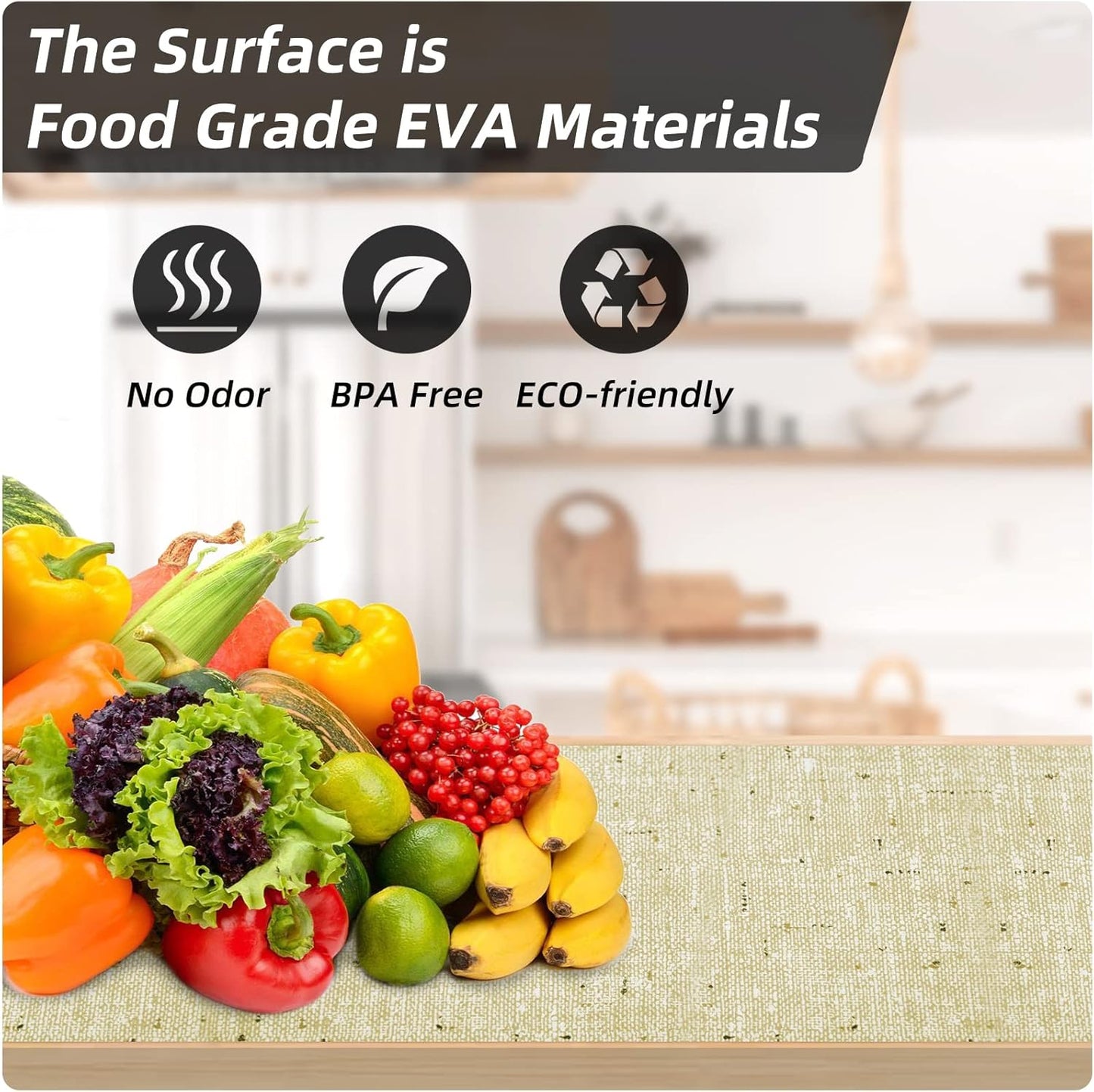 Shelf Liner 18" W x 96" L Cabinet Liners Non Adhesive, Drawer Liners Non Slip Kitchen Mat Waterproof Oil-Proof for Kitchen Cabinet, Shelves, Refrigerator, Storage, Easy to Trim