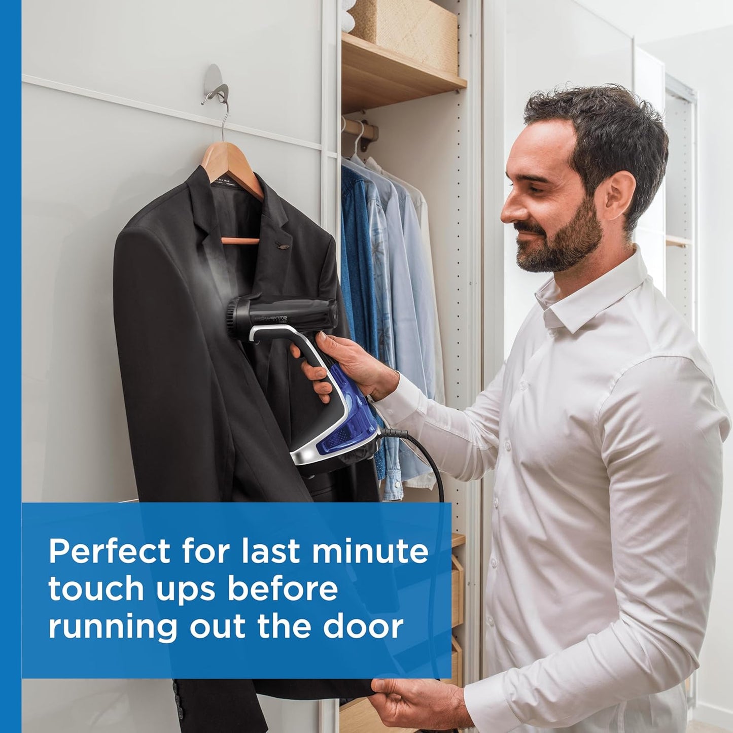 Rowenta Hand Steamer for Clothes, X-Cel Handheld Steamer, 25-Second Heat-Up, Powerful Steam, Long Cord, 1875W Clothes Steamer, Travel Must Have, DR8220