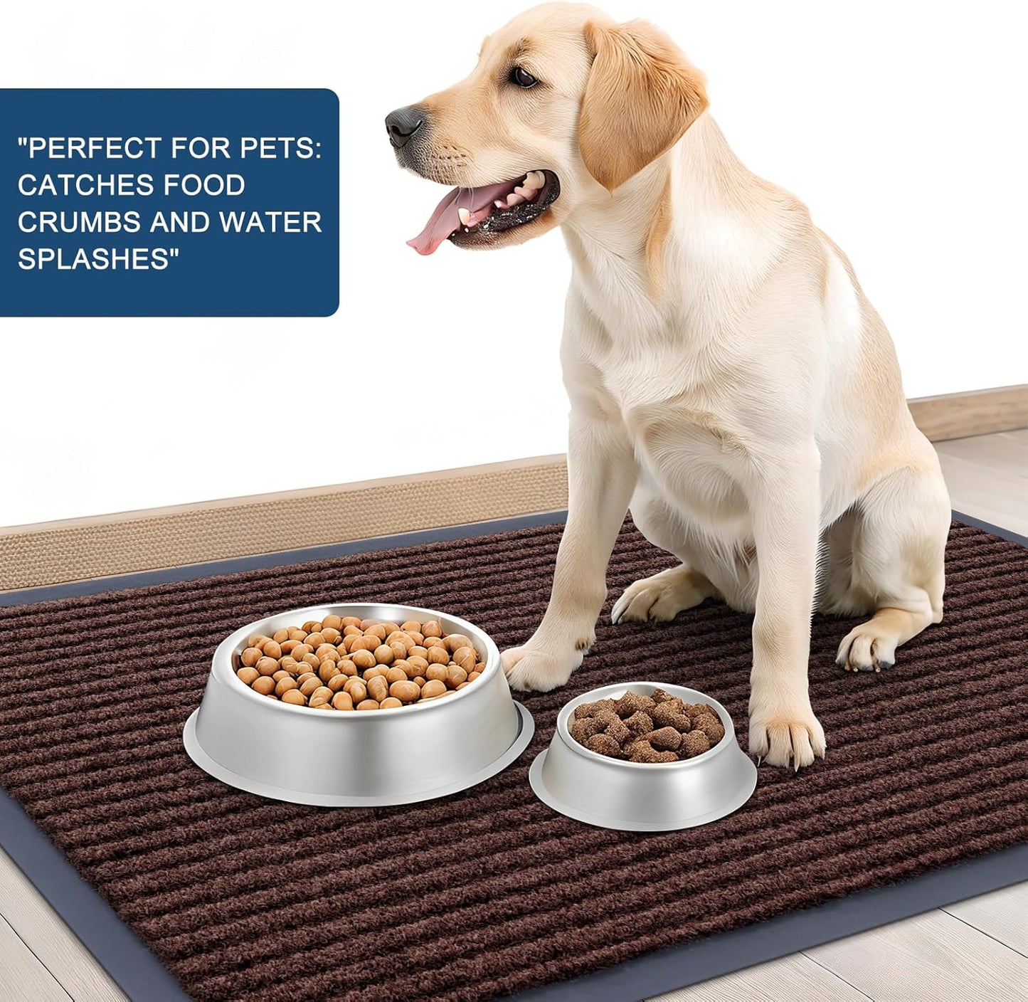 OLANLY Front Door Mat Indoor Outdoor Entrance, Waterproof Heavy Duty Doormat, Fade Resistant, Low Profile, Easy Clean Patio Porch Welcome Floor Mats for Entry, 33x21, Brown