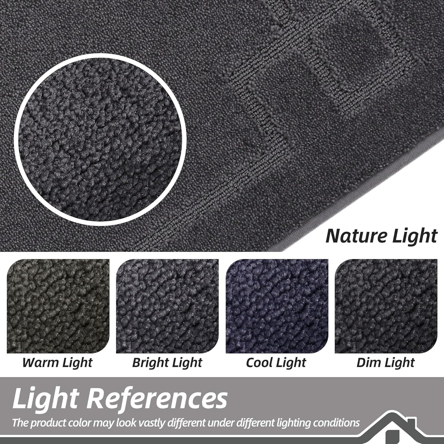 BEQHAUSE Door Mat 20" x 32", Non-Slip Door Mats Indoor Entryway Rugs Washable Low-Profile Absorbent and Stain Resist Floor Mats, Dog Door Mat for Front Back Door, Muddy Wet Shoes & Paws, Dark Grey