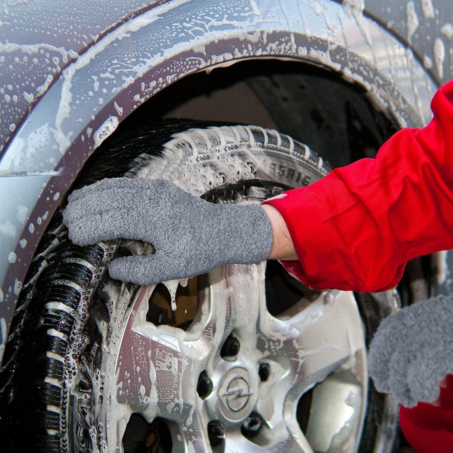 Bencailor 4 Pairs Microfiber Dusting Gloves Washable Reusable Cleaning Gloves Mittens for Plants House Cleaning Car Blinds