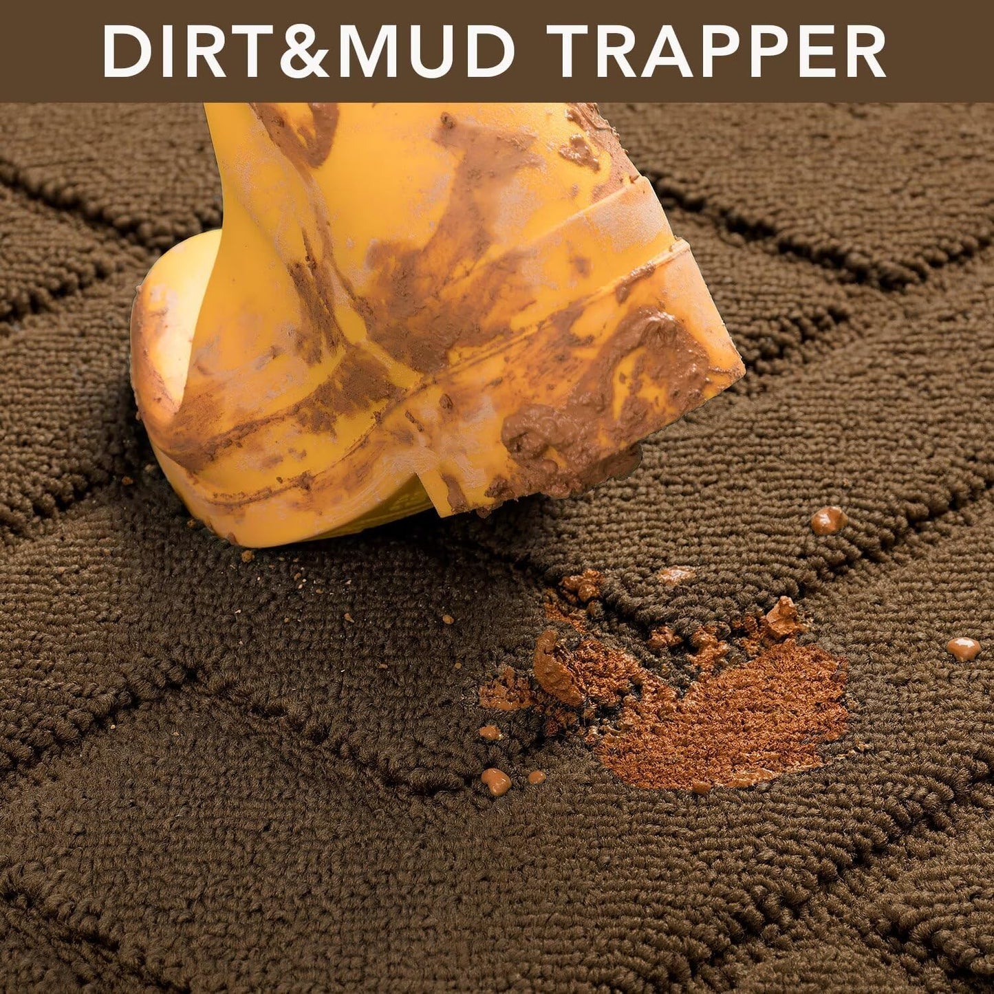 hicorfe Indoor Door Mat,Non Slip Door Mats,32"x48" Front Back Door Mat Rubber Backing,Absorbent Resist Dirt Entrance Inside Floor Mats for Entryway Washable Low-Profile(Dark Brown)