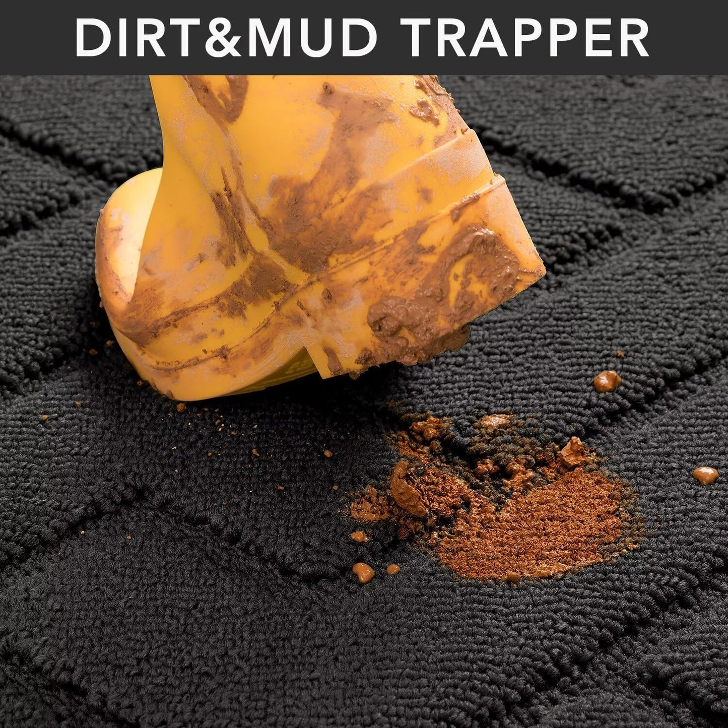 hicorfe Indoor Door Mat,Non Slip Door Mats,32"x48" Front Back Door Mat Rubber Backing,Absorbent Resist Dirt Entrance Inside Floor Mats for Entryway Washable Low-Profile(Charcoal)