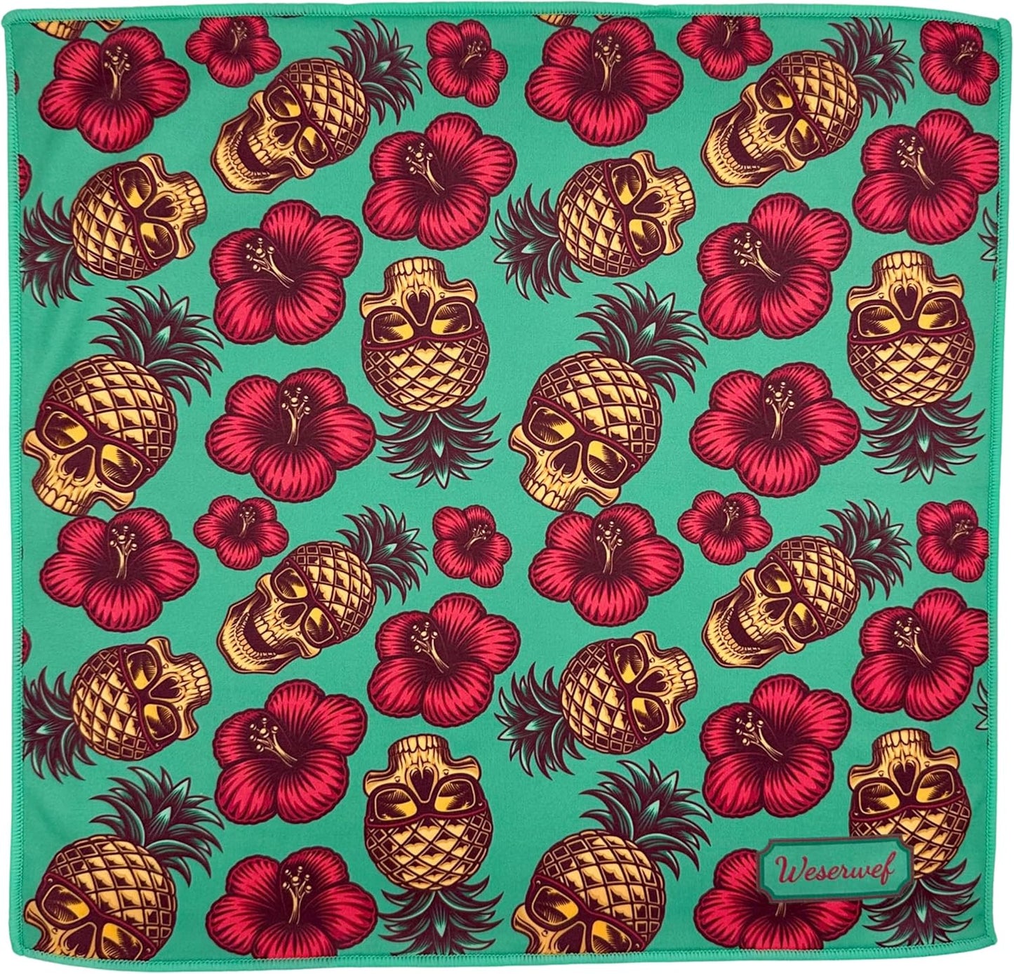 WESERWEF Design Microfiber Glasses Cleaning Cloth – Premium Cleaning Cloth for Eyeglasses, Screens, Tablets, Cameras & Lenses, 12" x 12", Ultra-Soft & Scratch-Free (Skull)