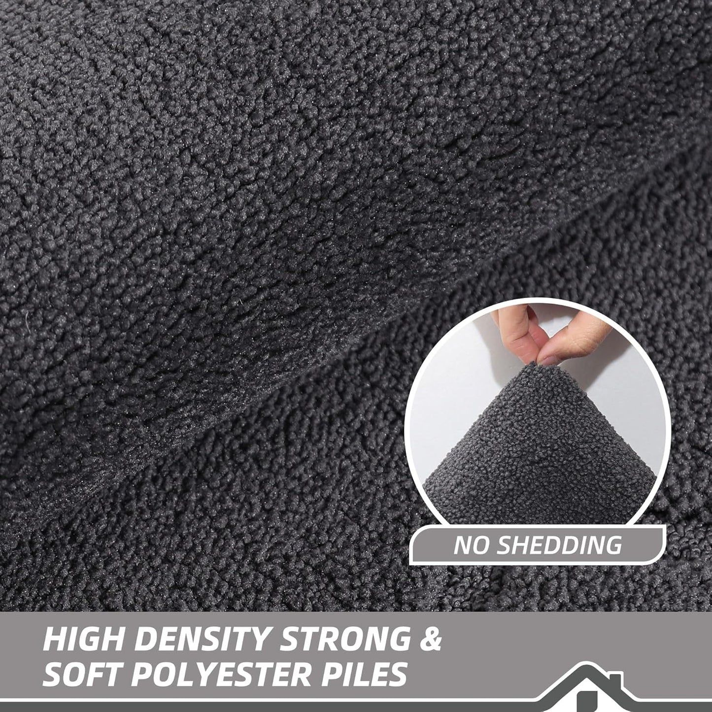 BEQHAUSE Door Mat 24" x 36", Non-Slip Door Mats Indoor Entryway Rugs Washable Low-Profile Absorbent and Stain Resist Floor Mats, Dog Door Mat for Front Back Door, Muddy Wet Shoes & Paws, Dark Grey