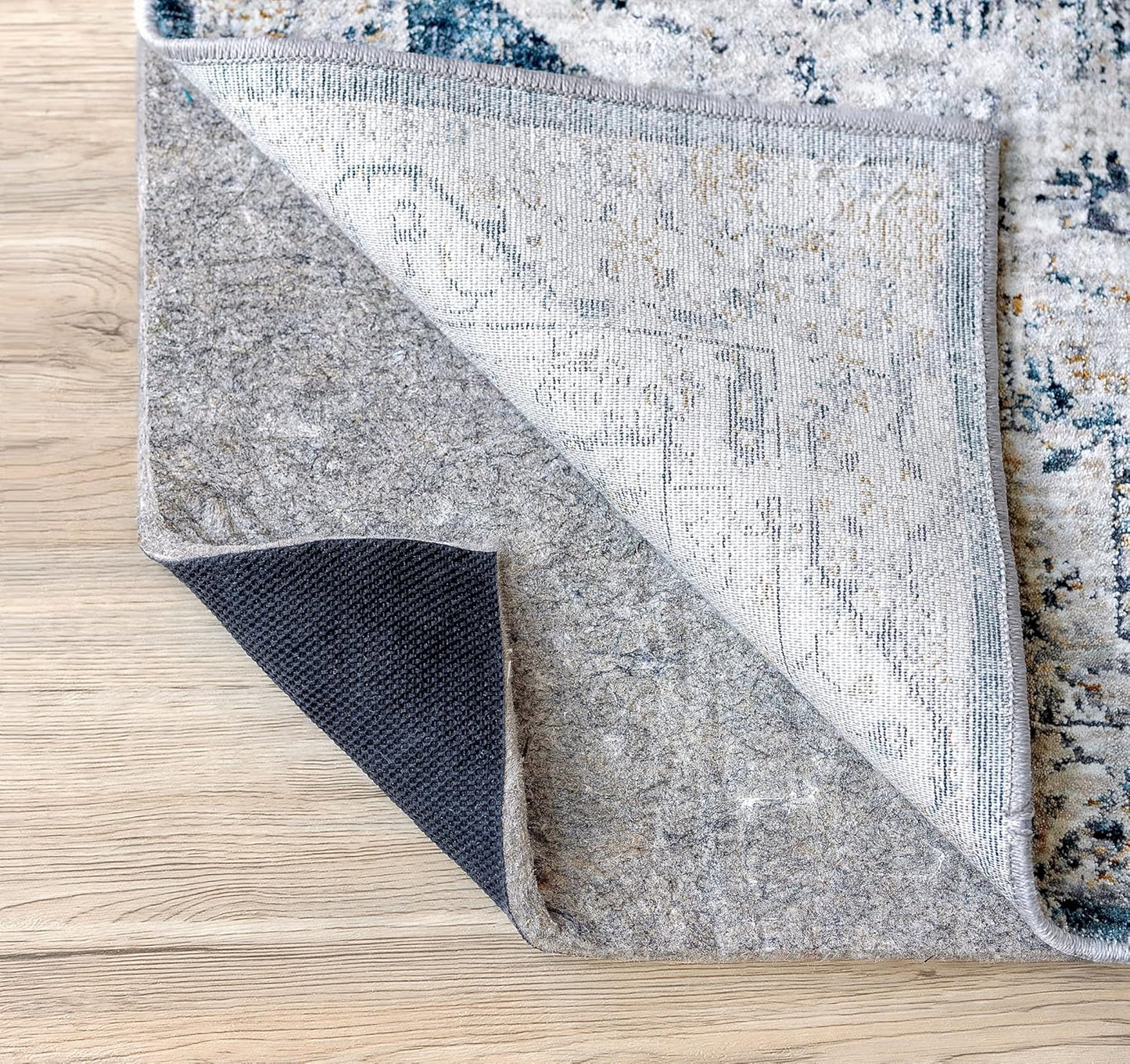 RUGPADUSA - Dual Surface - 3' Round - 3/8" Thick - Felt + Rubber - Enhanced Non-Slip Rug Pad - Adds Comfort and Protection - for Hard Surface Floors