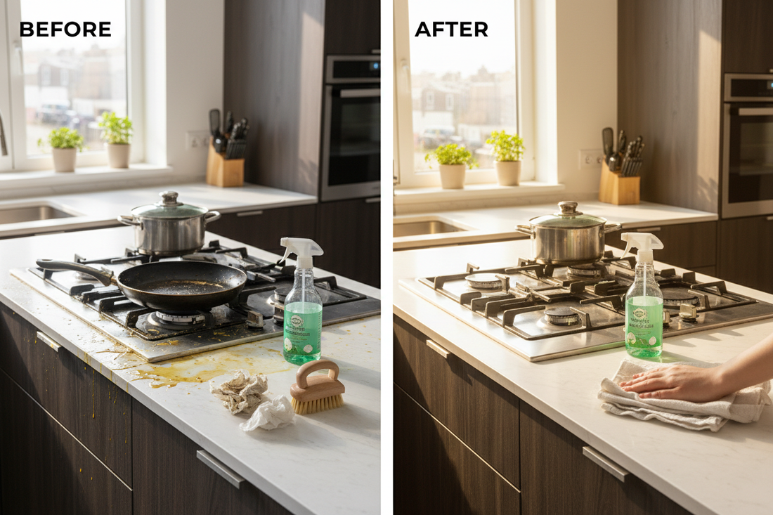 How to Remove Grease from Kitchen Surfaces