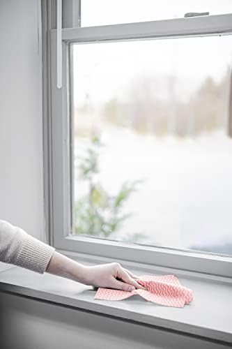 Superio Handy Wipes For Kitchen - Red Reusable Multi-Purpose Heavy-Duty Cleaning cloth for house, Bathroom, and office. Disposable Dish Towel (5)