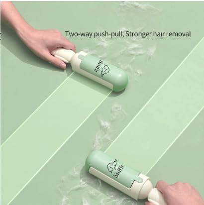Dog Pet Hair Remover Roller - Reusable Lint Roller Pet Hair Removal Tool for Dog&Cats - Portable Sticky Lint Roller for Clothes, Couch, Bed, Car, Furniture – Travel-Friendly (Green/White)