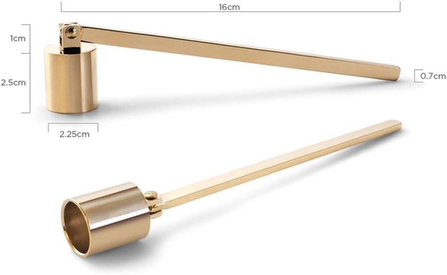 Candle Snuffer, Candlesnuffers Wick Snuffer Candle Extinguisher Accessory for Putting Out Extinguish Candle Wicks Flame Safely, Gold