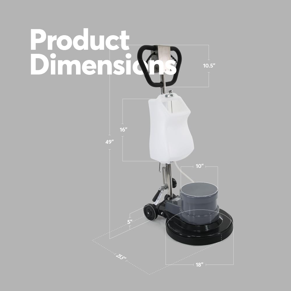 Industrial Floor Polisher Machine with (1 Tank + 2 Brushes + 1 Pad Holder) ,1.5 HP