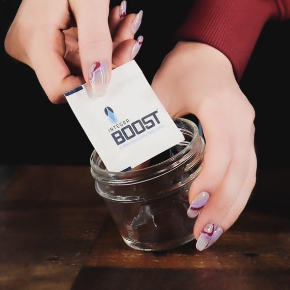 Integra Boost 2-Way Humidity Control Pack – Patented Technology for Humidity Control – Preserve Flavor & Maintain 62% RH – Moisture Absorber for Herbs, Spices & More – 2 Gram (Pack of 50)