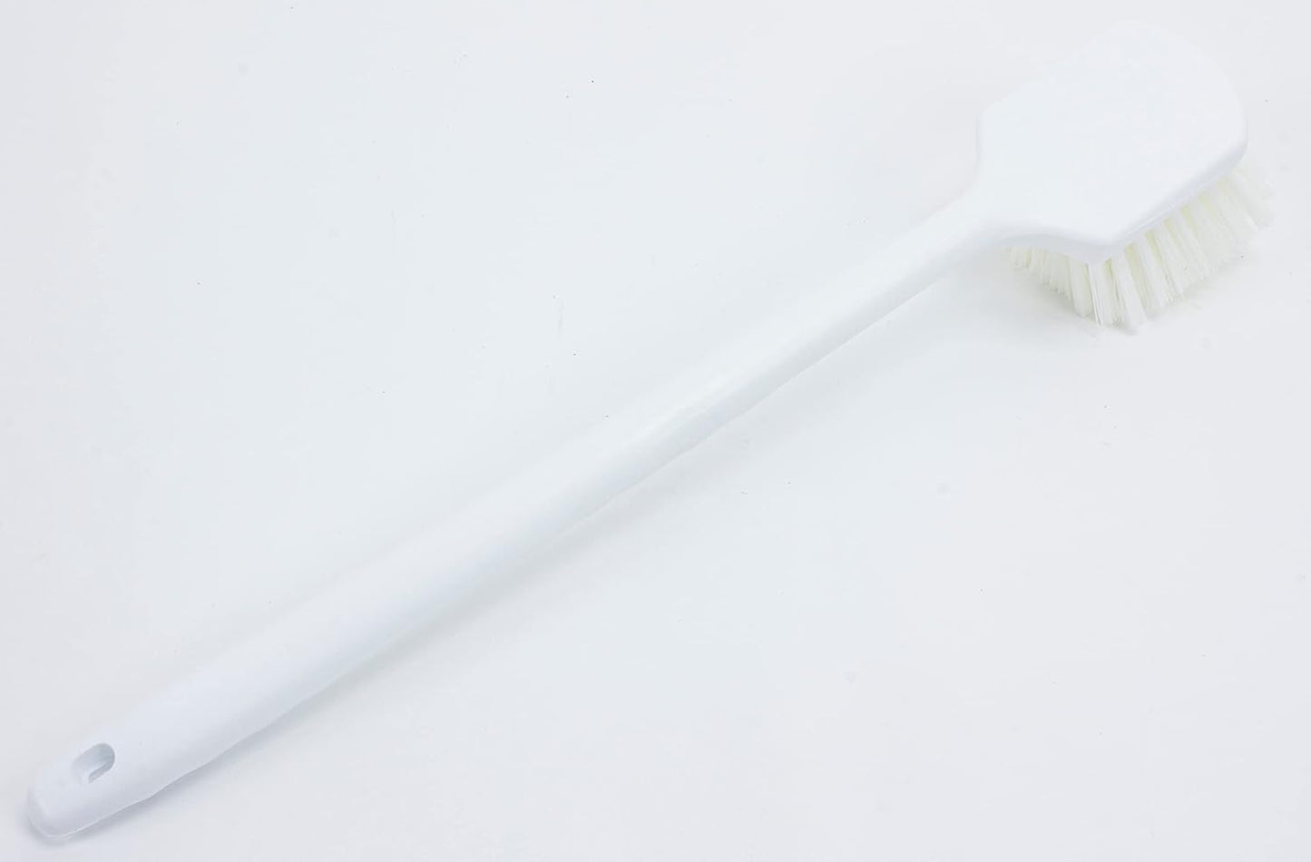 SPARTA Plastic Large Scrub Brush, Kitchen and Utility Brush with Long Handle for Cleaning, 20 Inches, White (Pack of 2)