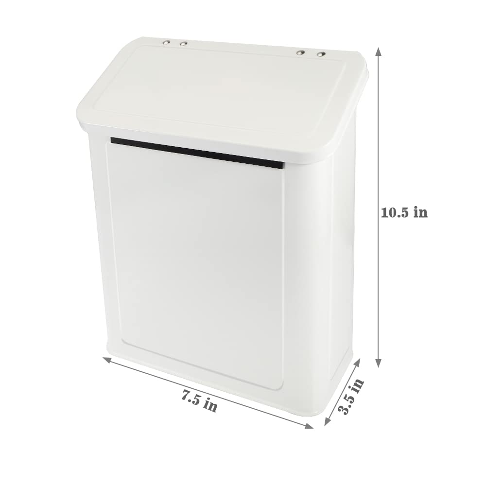 Picowe Magnetic Laundry Storage, Large Metal Lint Holder Bin with Lid for Laundry Room, Space-Saving Trash Container Hanging on Dryer, Washer or Wall Mount Trash Bin (White)