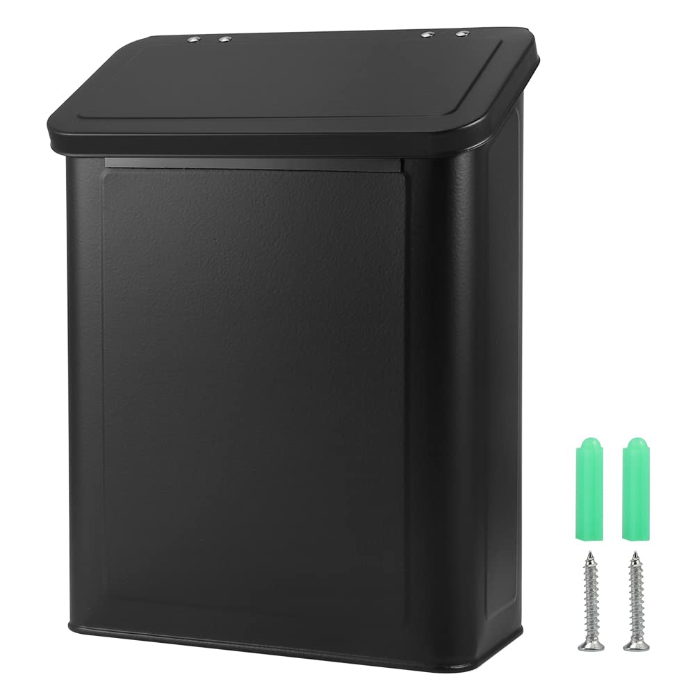Picowe Magnetic Laundry Storage, Large Metal Lint Holder Bin with Lid for Laundry Room, Space-Saving Trash Container Hanging on Dryer, Washer or Wall Mount Trash Bin (Black)
