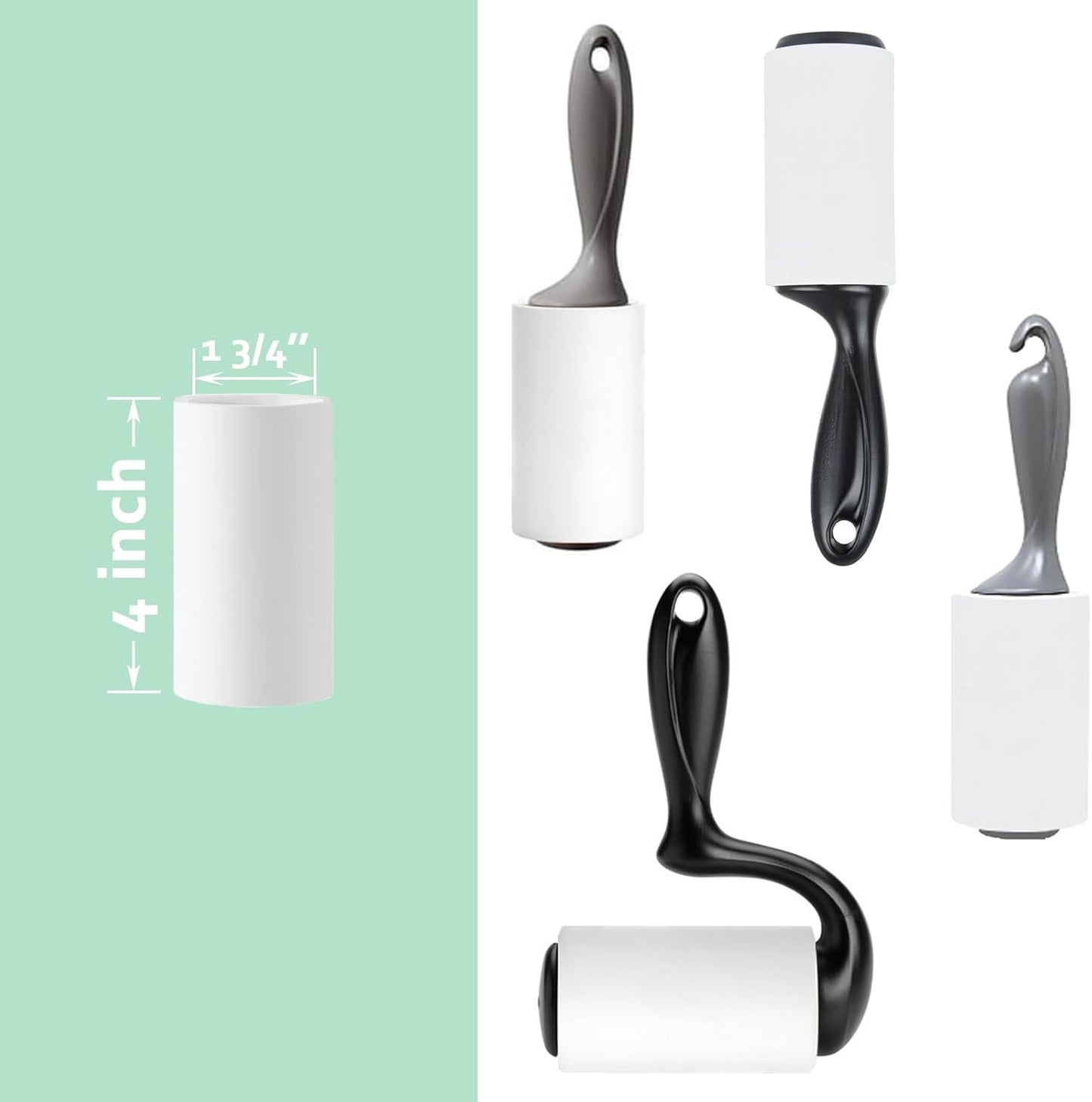 4 inch Lint Roller Refill Only for Scotch-Brite Pet Extra Sticky Hair Lint Roller 5 Refills 60 Sheets per Refill Total 300 Sheets (Inside Diamater 1-3/4 inch)