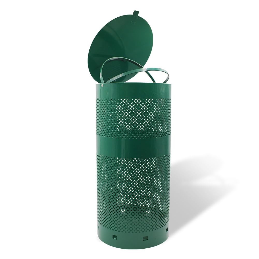 ZERO WASTE USA - The Sentry® Waste Can Gloss Green - 100% Rust-Free, Powder-Coated, Commercial-Grade Aluminum to Withstand Weather. 10-Year Warranty