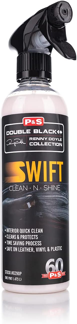 P & S Professional Detail Products Swift Clean & Shine - Interior Cleaner & Protectant for Leather, Vinyl, Plastic - Cleans, Conditions & Leaves a Satin Finish - Fresh Scent - 16 oz Spray